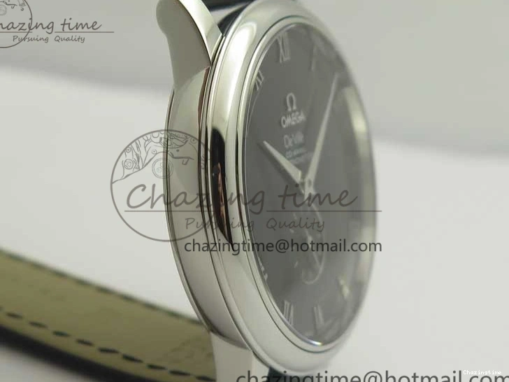 0413 De Ville Prestige Small Second TWF 1:1 Best Edition Black Dial on Black Leather Strap MIYOTA Resilient 8037